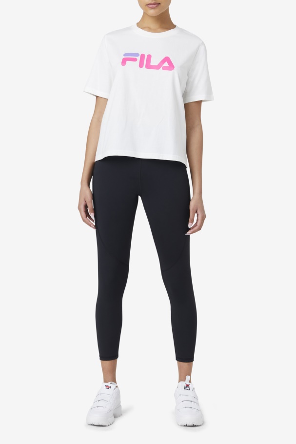 Camiseta Miss Eagle Branco/rosa Brilho/roxo Hebe Fila