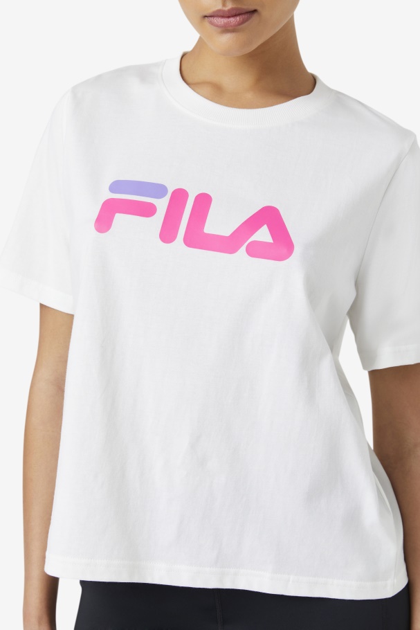 Camiseta Miss Eagle Branco/rosa Brilho/roxo Hebe Fila