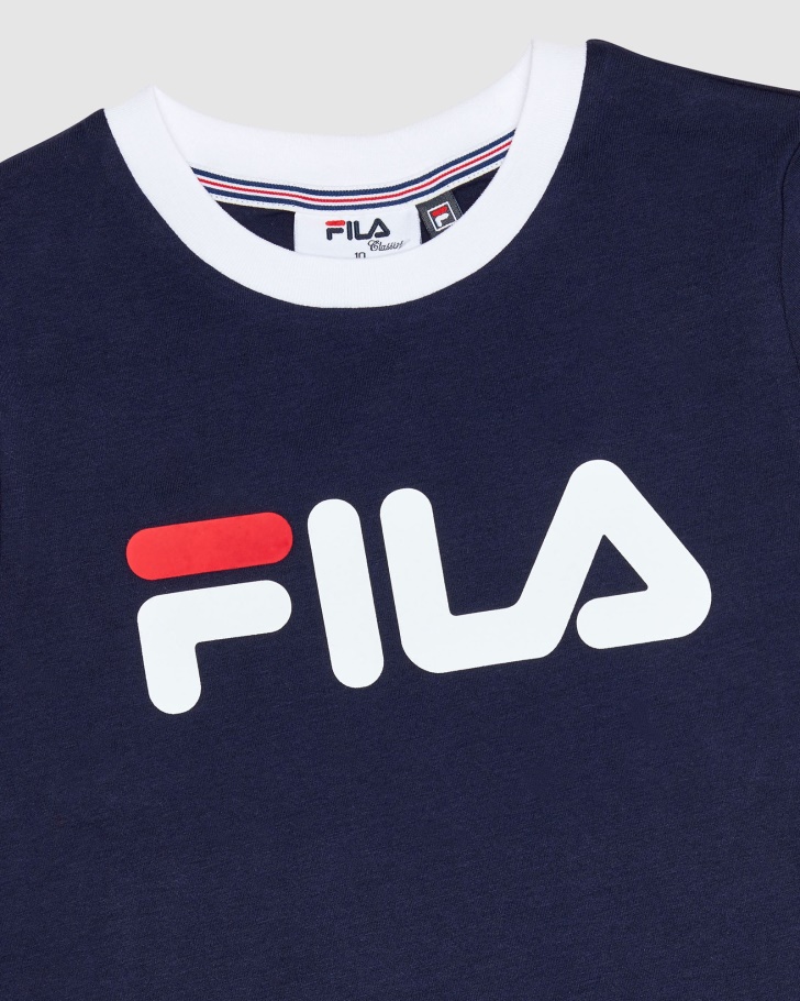 Camiseta Ringer Clássica Feminina Fila New Navy
