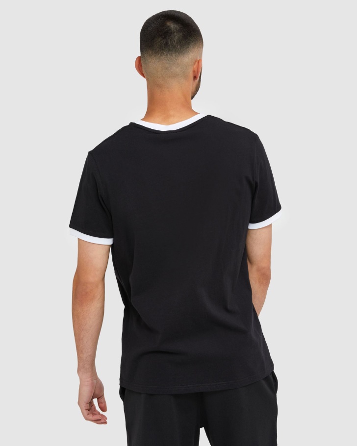 Camiseta Ringer Clássica Masculina Fila Preta