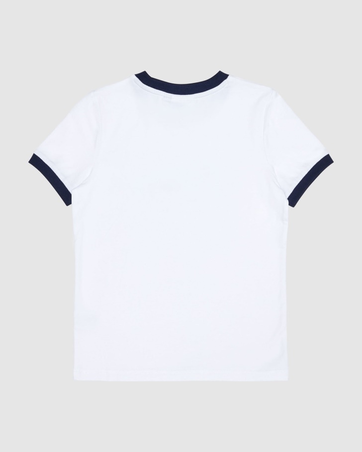 Camiseta Ringer Feminina Clássica Branca Fila