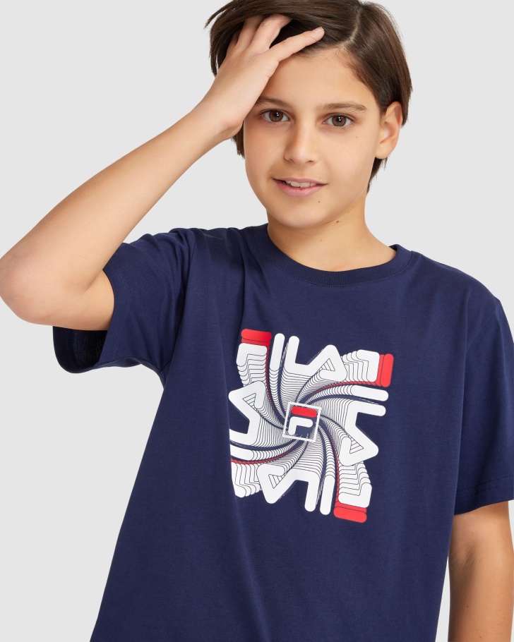 Camiseta Ryan Para Menino New Navy Fila