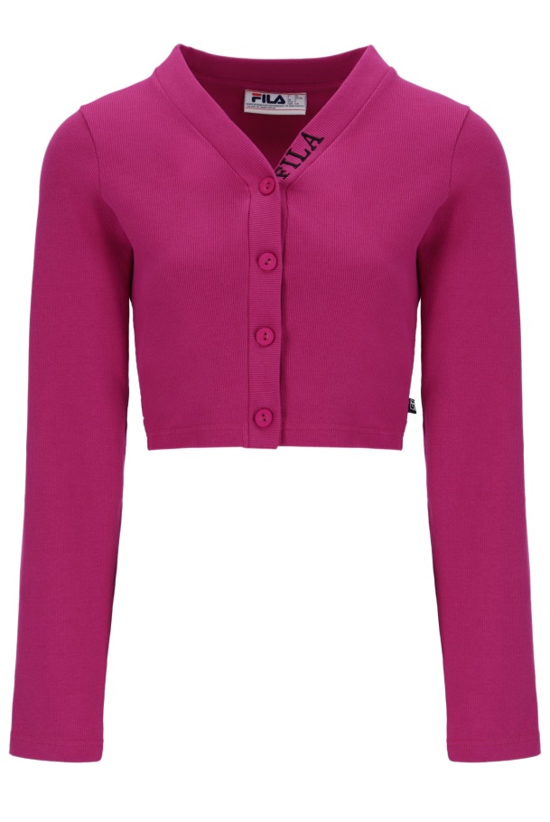 Cardigã Feminino Fila Zara Com Corte Canelado Grosso