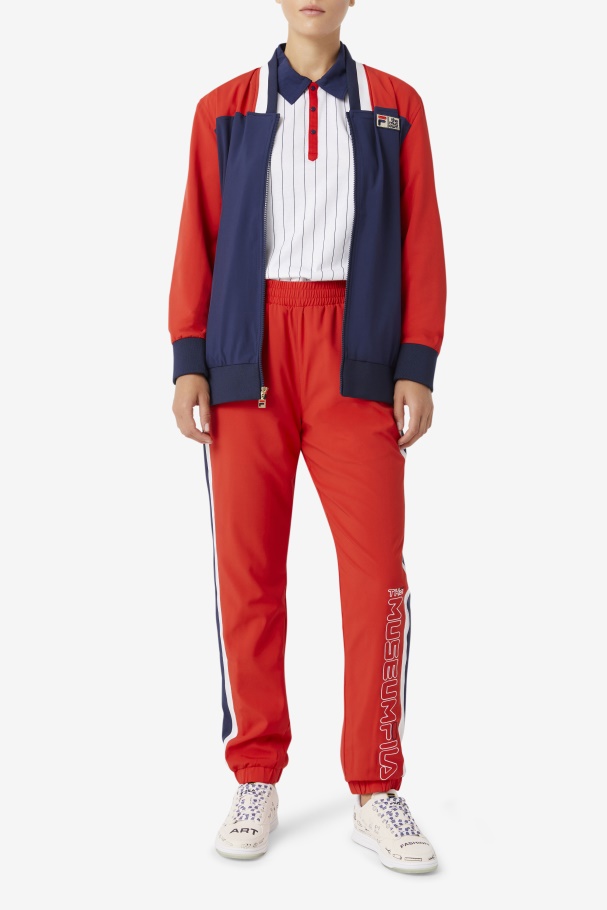 Casaco De Pavão/vermelho/branco Fila X Jaqueta Da Trilha Do Museu Fila