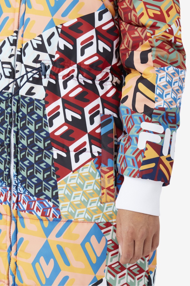 Casaco Estampado Oceano/amarelo/branco Fila Joanna