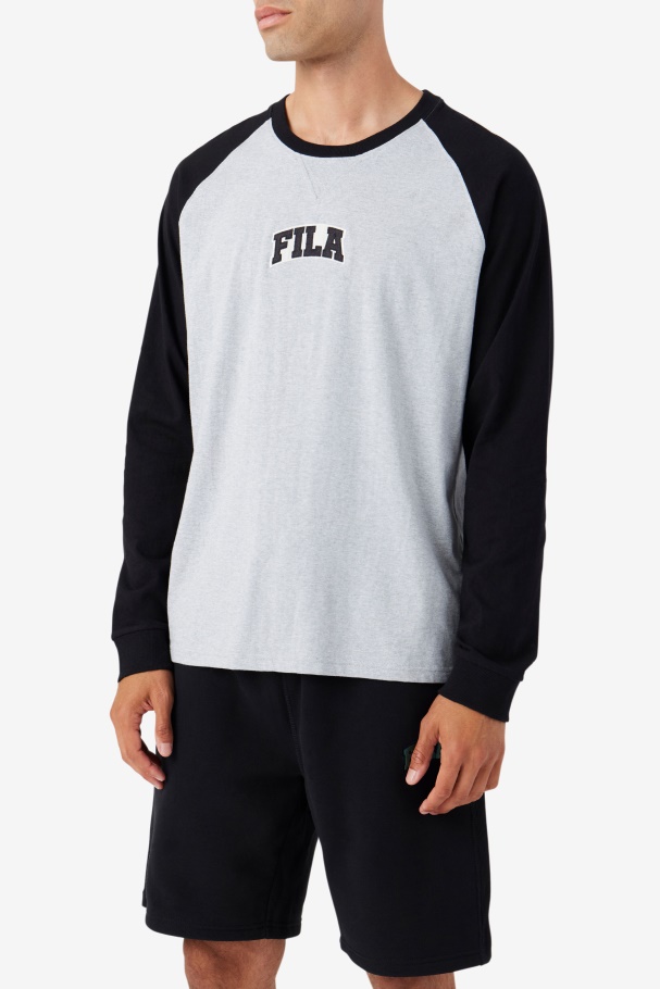 Chet Raglan Tee Fila Cinza Claro Marl/preto