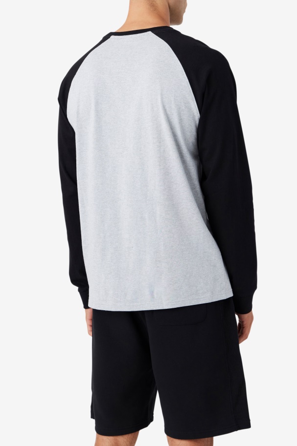 Chet Raglan Tee Fila Cinza Claro Marl/preto