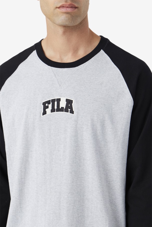 Chet Raglan Tee Fila Cinza Claro Marl/preto
