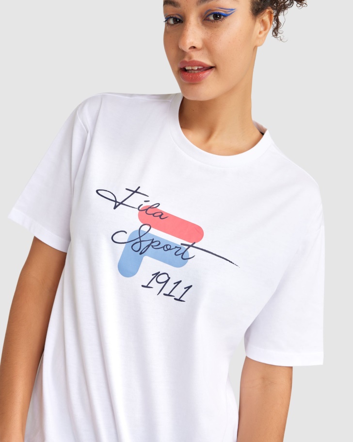 Cinzia Branca Fila Camiseta Feminina