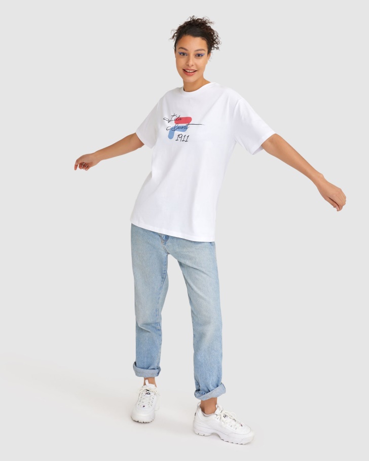 Cinzia Branca Fila Camiseta Feminina