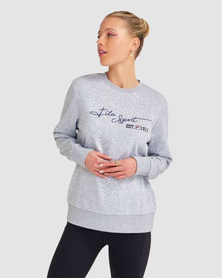 Cinzia Crew Row Cinza Marle Feminino