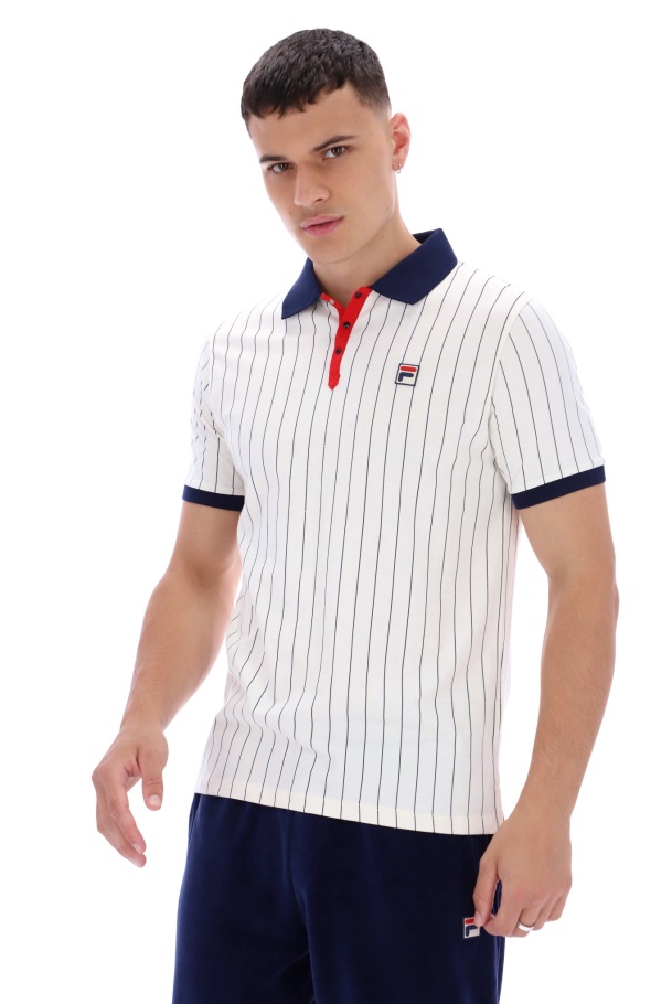 Clássico Vintage Fila Listrado Polo Bb1