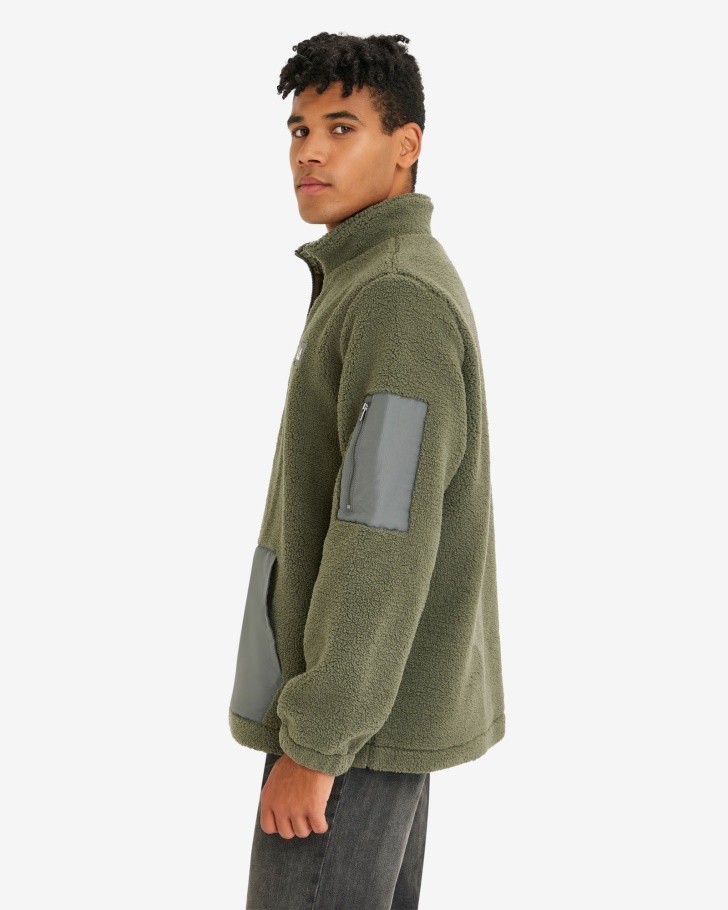 Cole Teddy Masculino Qtr Zip Caqui Fila