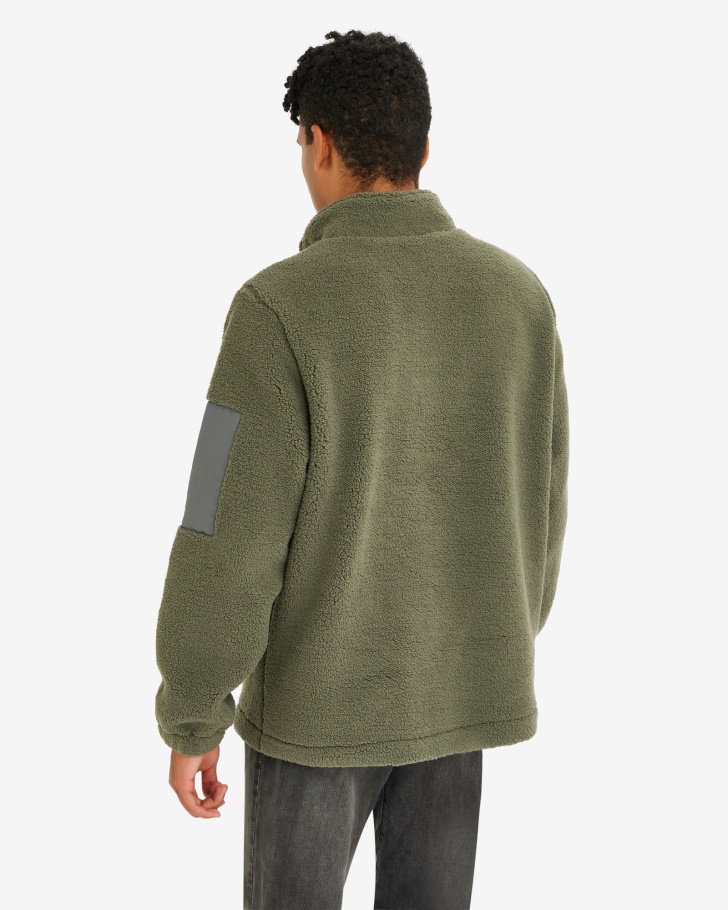 Cole Teddy Masculino Qtr Zip Caqui Fila