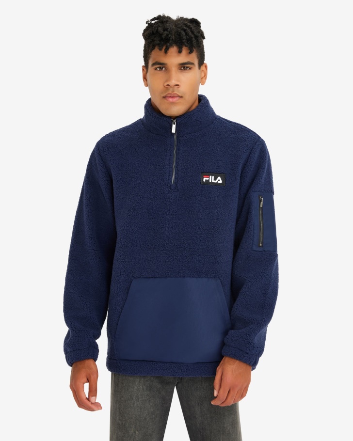 Cole Teddy Qtr Zip Fila Novo Azul Marinho