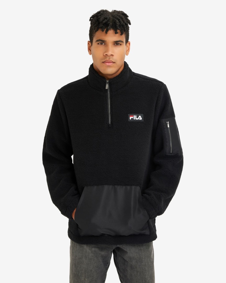 Cole Teddy Qtr Zip Masculino Fila Preto