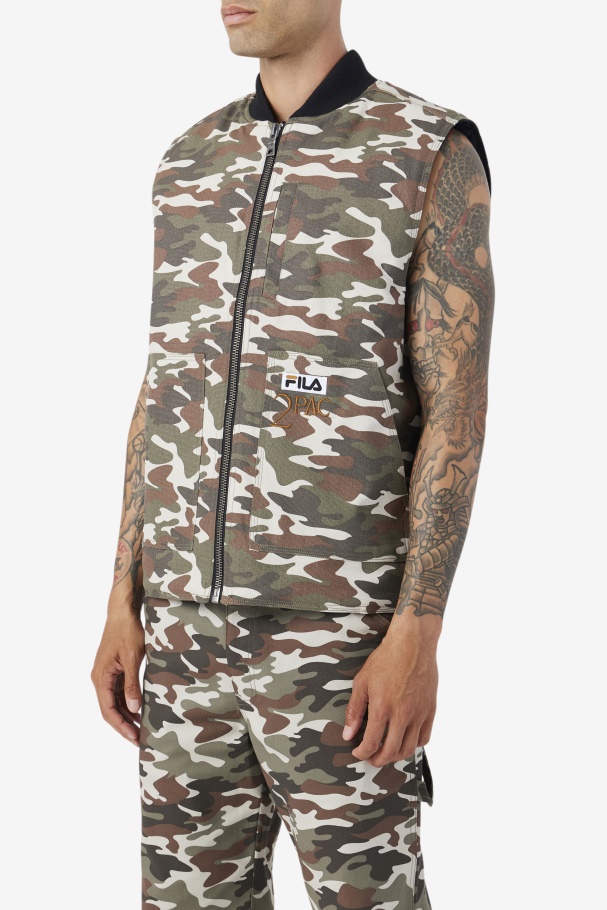 Colete Fila Camo Print/preto 2pac
