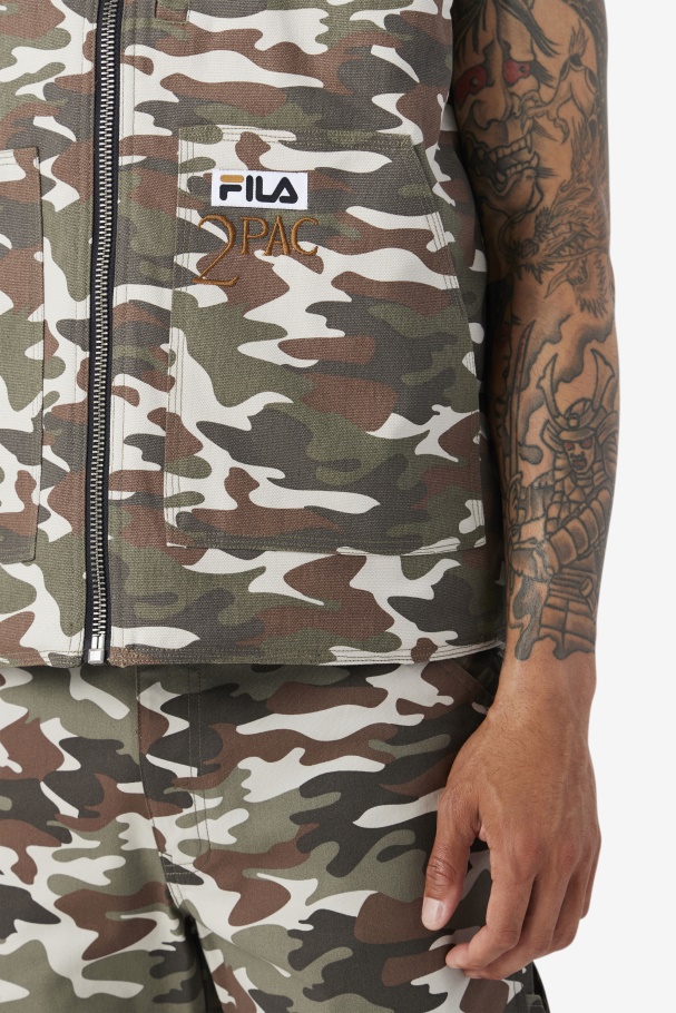 Colete Fila Camo Print/preto 2pac