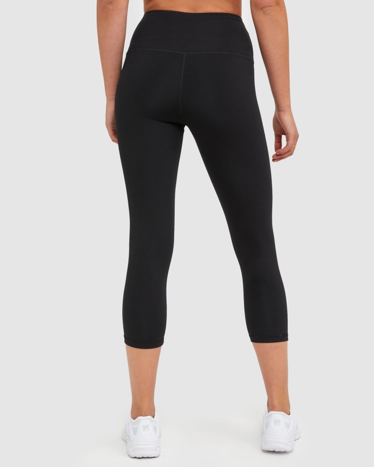 Collants 3/4 Clássicos De Mulher Preto Fila