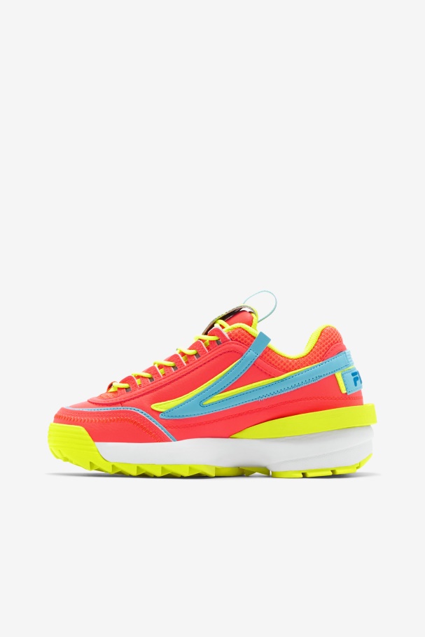 Coral Ardente/amarelo/peixe Azul Disruptor Feminino 2 Exp Fila