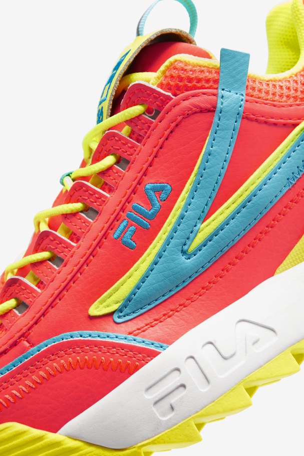 Coral Ardente/amarelo/peixe Azul Disruptor Feminino 2 Exp Fila