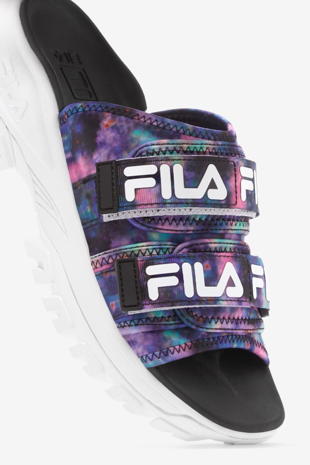 Corrediça Feminina Fila Tie Dye Externa Multi/preto/branco