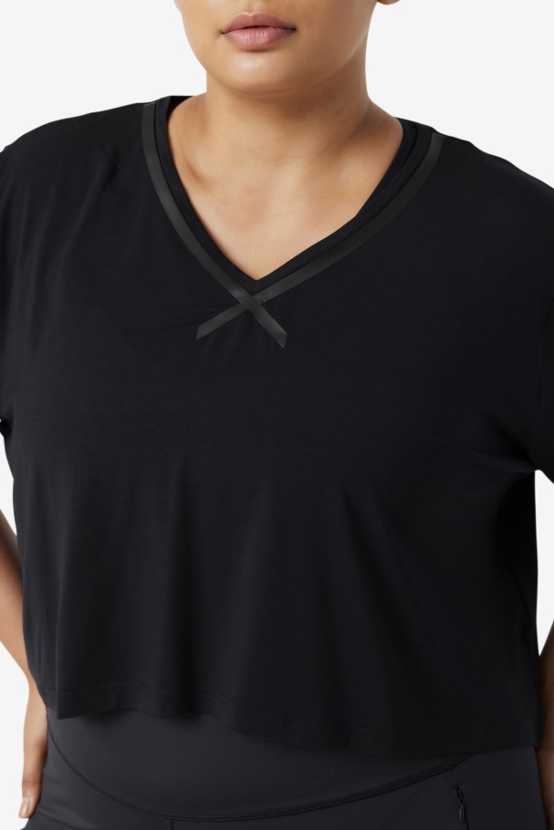 Cropped Preto Fila Fi-lux Hi-low