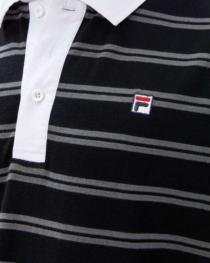 Distintivo De Homens Negros Rugby Polo Fila