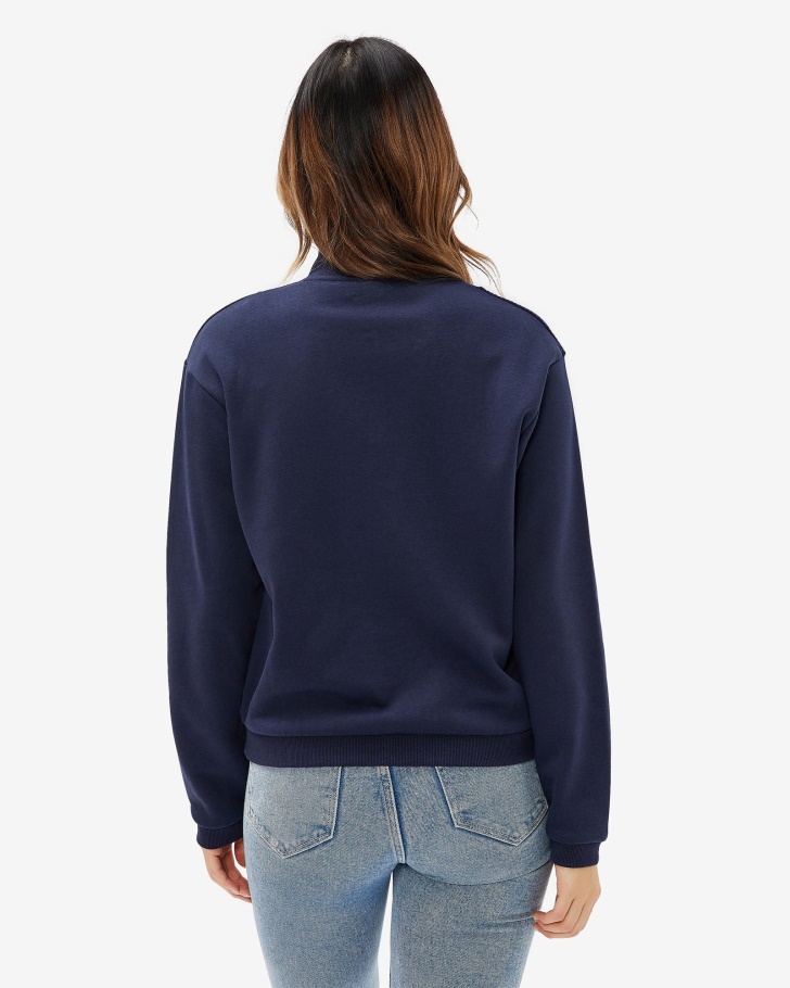 Distintivo Feminino Fila Qtr Zip Marinho