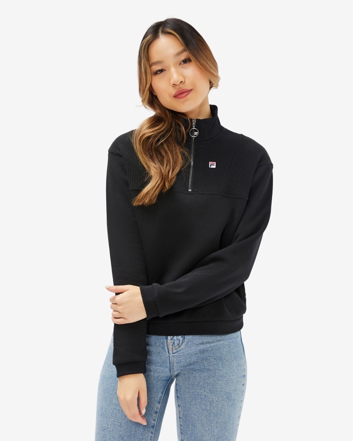 Distintivo Feminino Qtr Zip Fila Preto