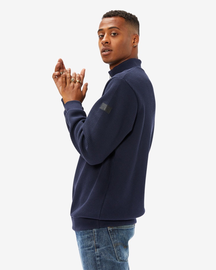 Distintivo Masculino 20 Qtr Zip Novo Azul Marinho Fila