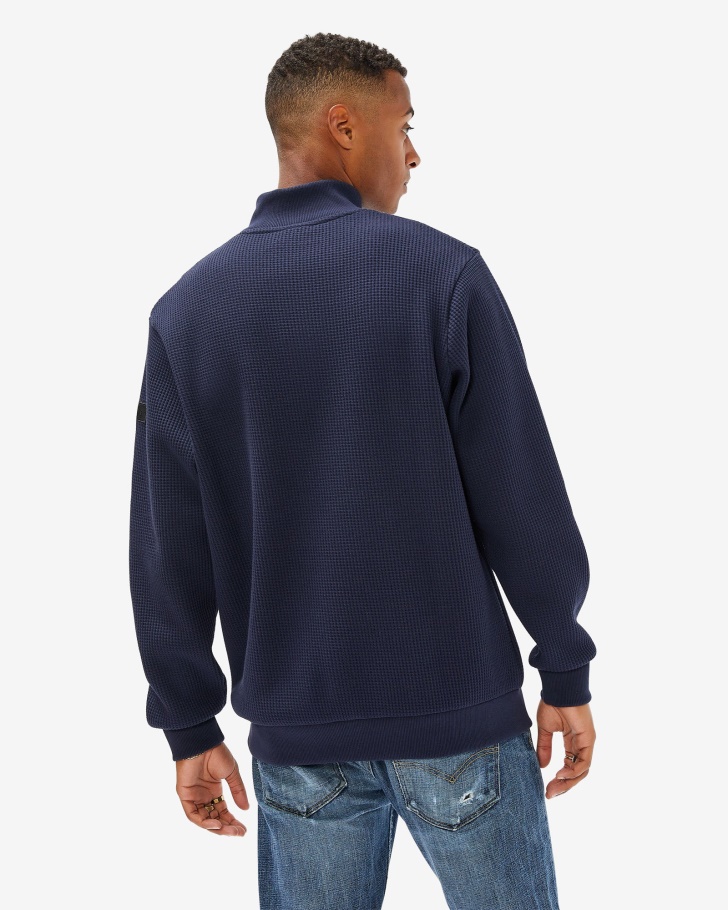 Distintivo Masculino 20 Qtr Zip Novo Azul Marinho Fila