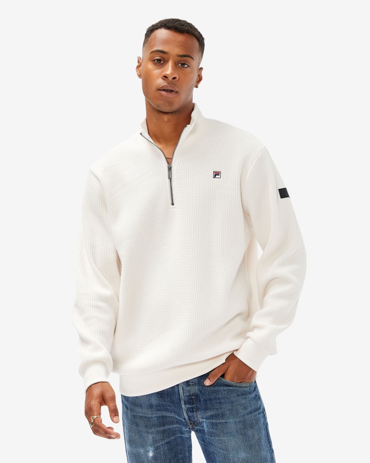 Distintivo Masculino Fila 20 Qtr Zip Creme De Coco