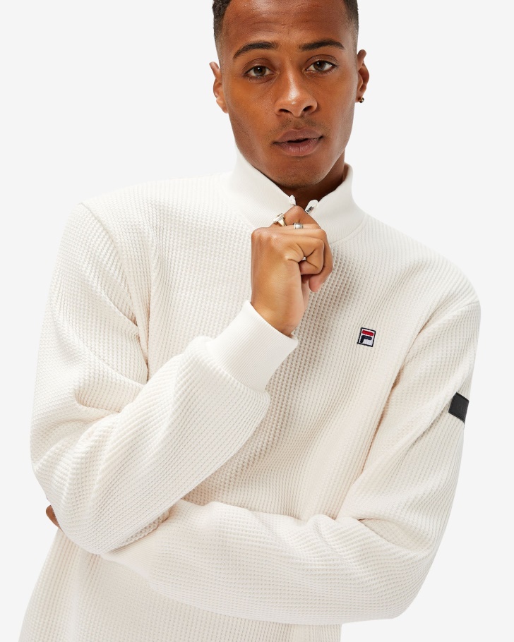 Distintivo Masculino Fila 20 Qtr Zip Creme De Coco