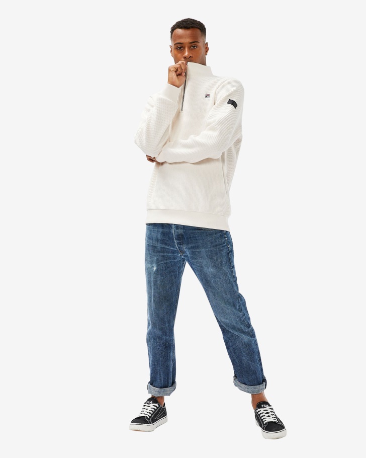 Distintivo Masculino Fila 20 Qtr Zip Creme De Coco