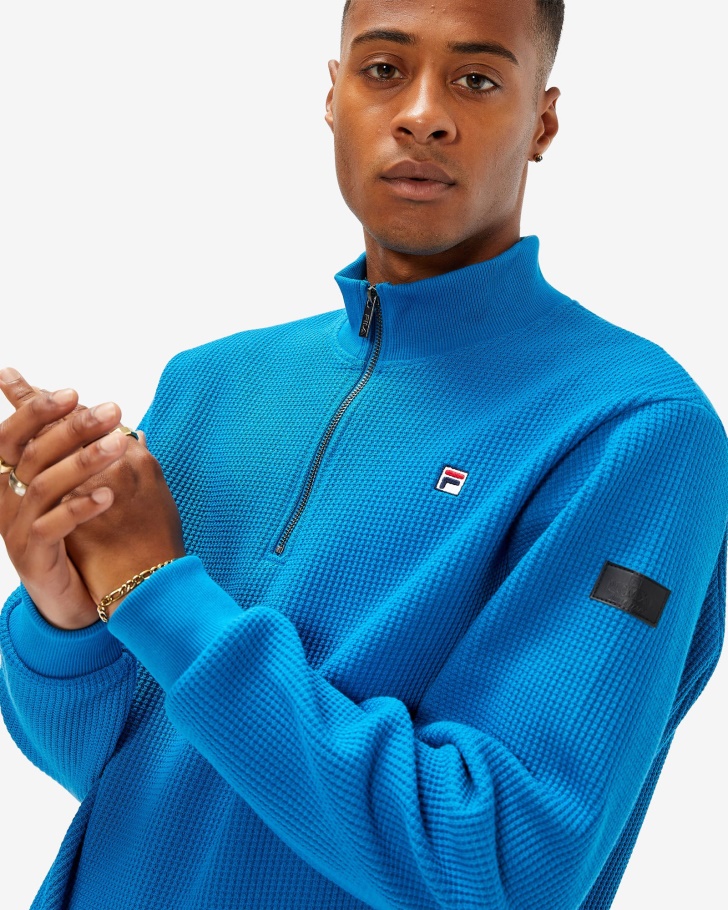 Distintivo Masculino Mykonos Azul 20 Qtr Zip Fila