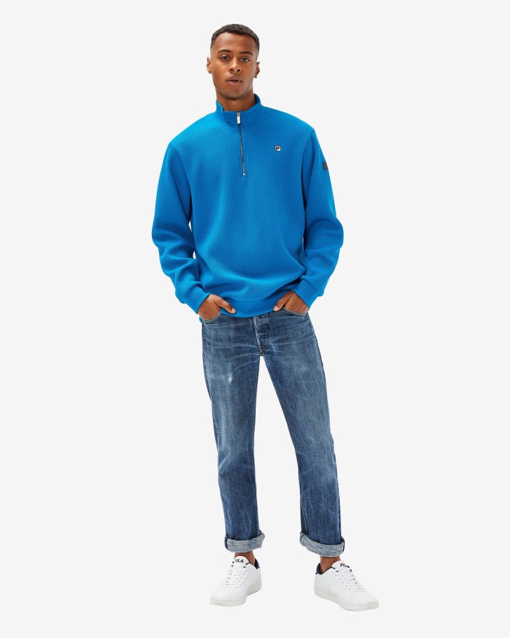 Distintivo Masculino Mykonos Azul 20 Qtr Zip Fila