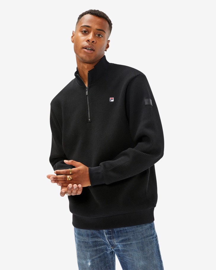 Distintivo Masculino Preto 20 Qtr Zip Fila