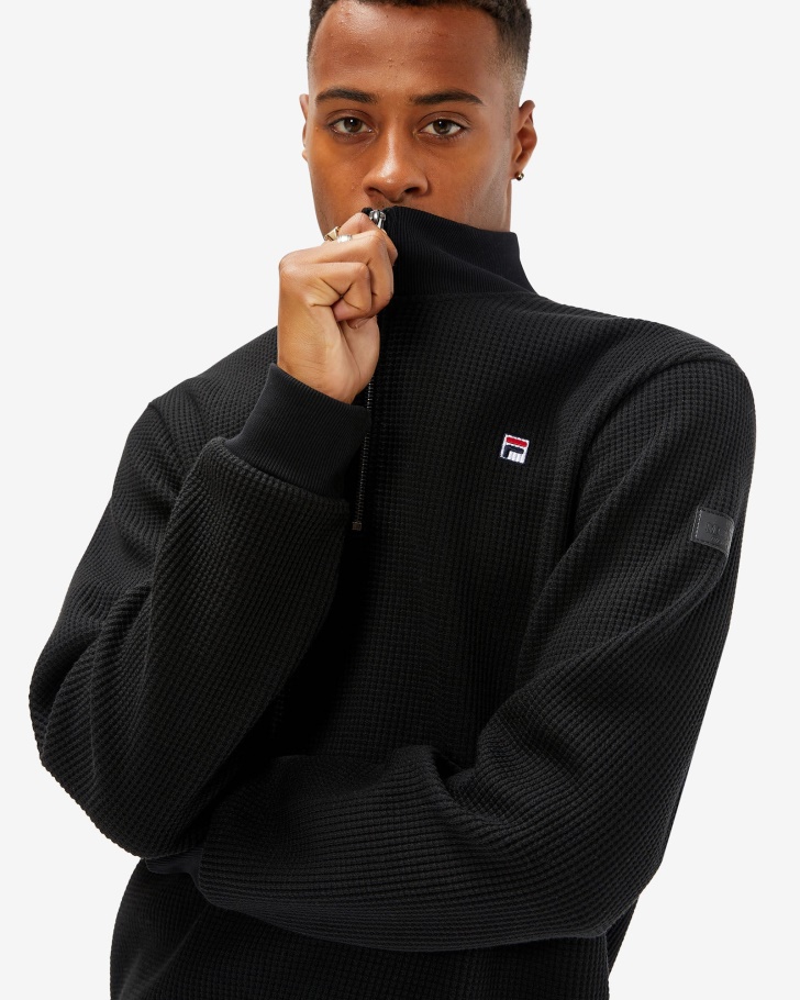 Distintivo Masculino Preto 20 Qtr Zip Fila