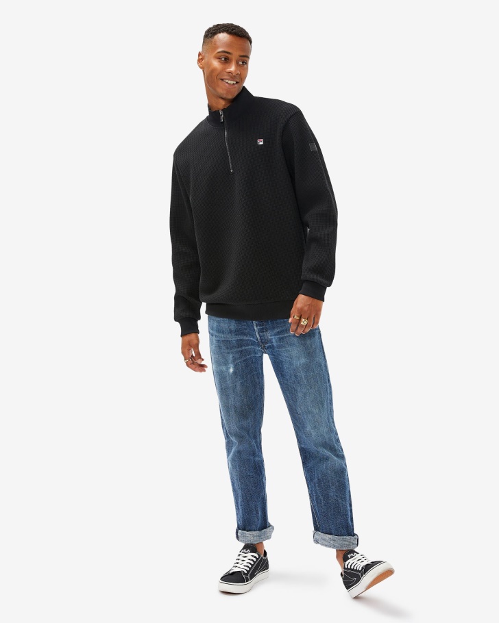 Distintivo Masculino Preto 20 Qtr Zip Fila