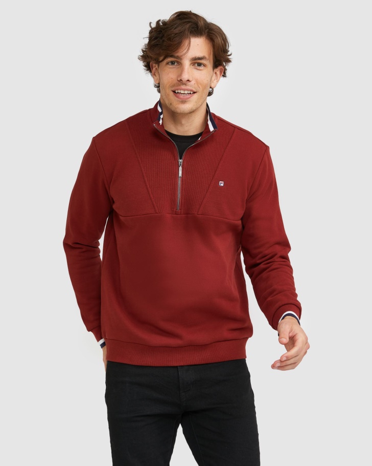 Distintivo Masculino Qtr Zip Fila Tijolo