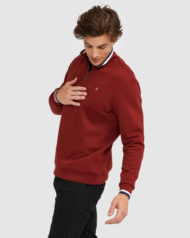 Distintivo Masculino Qtr Zip Fila Tijolo