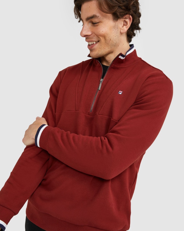 Distintivo Masculino Qtr Zip Fila Tijolo