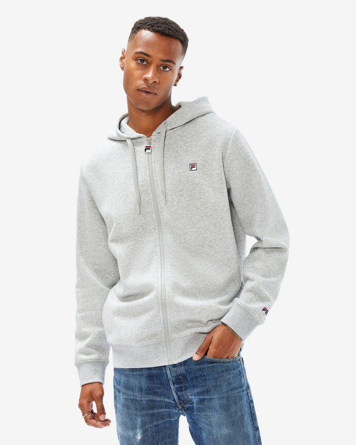 Distintivo Unissex 20 Zip Capuz Prata Marle Fila