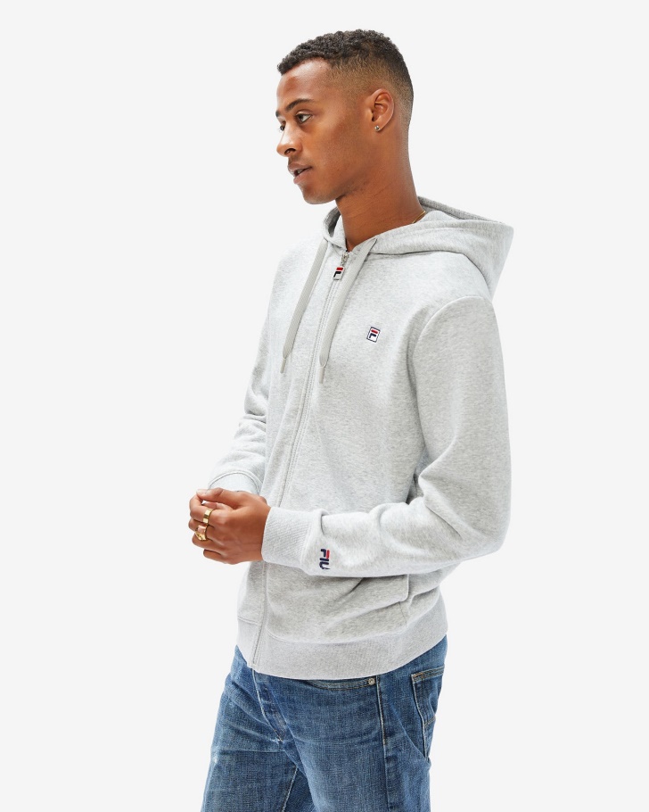 Distintivo Unissex 20 Zip Capuz Prata Marle Fila