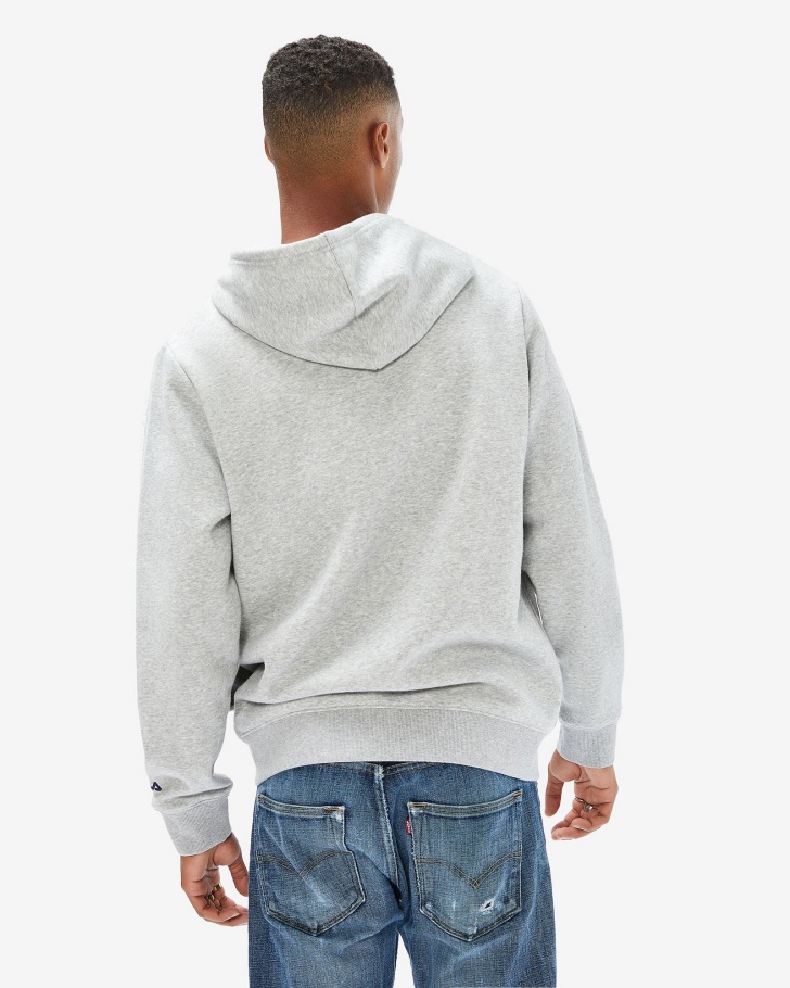 Distintivo Unissex 20 Zip Capuz Prata Marle Fila