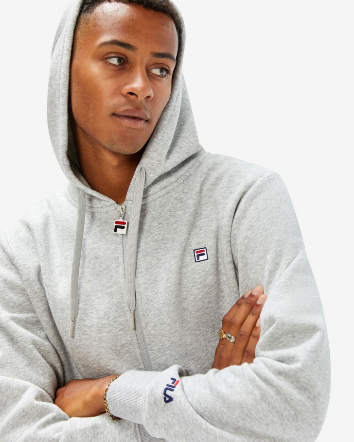 Distintivo Unissex 20 Zip Capuz Prata Marle Fila