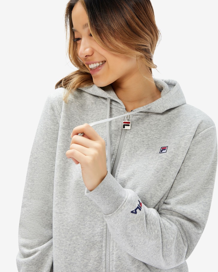 Distintivo Unissex 20 Zip Capuz Prata Marle Fila