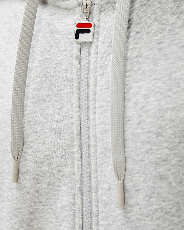 Distintivo Unissex 20 Zip Capuz Prata Marle Fila