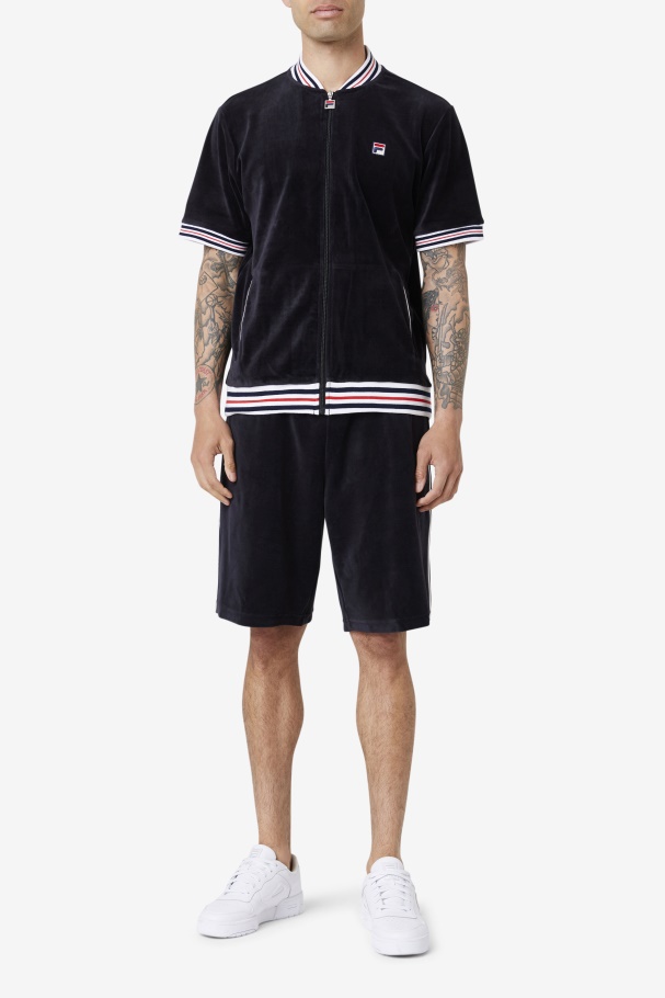 Estudio Jaqueta De Veludo Preto/branco Fila